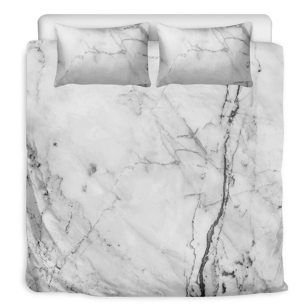 Grey Marble Stone Print Duvet Cover Bedding Set
