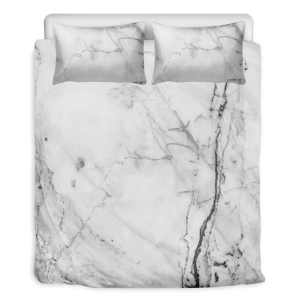 Grey Marble Stone Print Duvet Cover Bedding Set