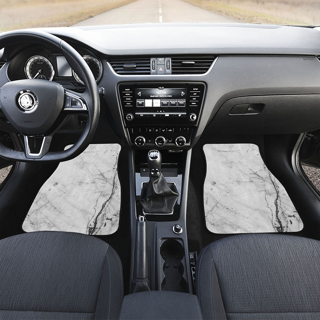 Grey Marble Stone Print Front and Back Car Floor Mats