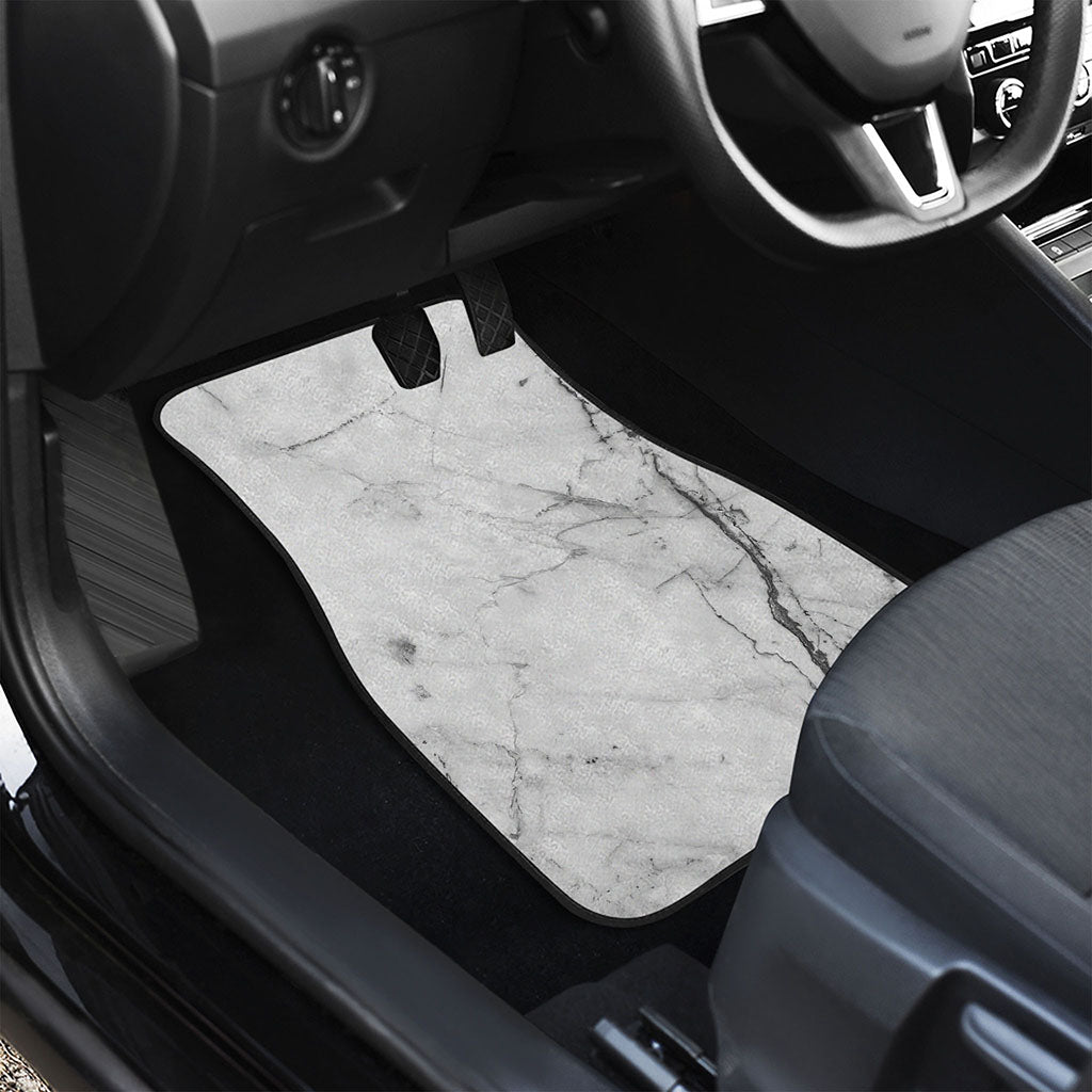 Grey Marble Stone Print Front and Back Car Floor Mats