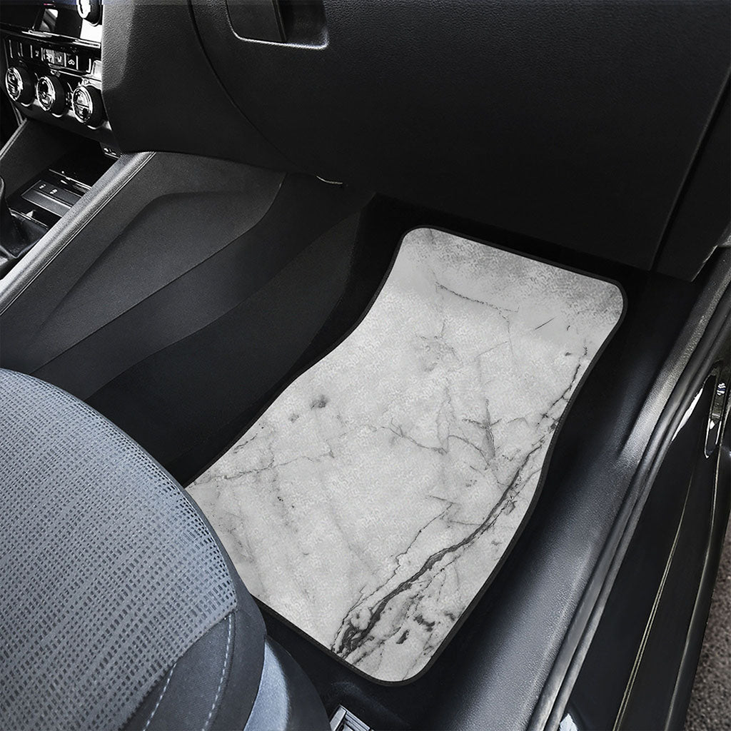 Grey Marble Stone Print Front and Back Car Floor Mats