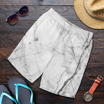 Grey Marble Stone Print Men's Shorts