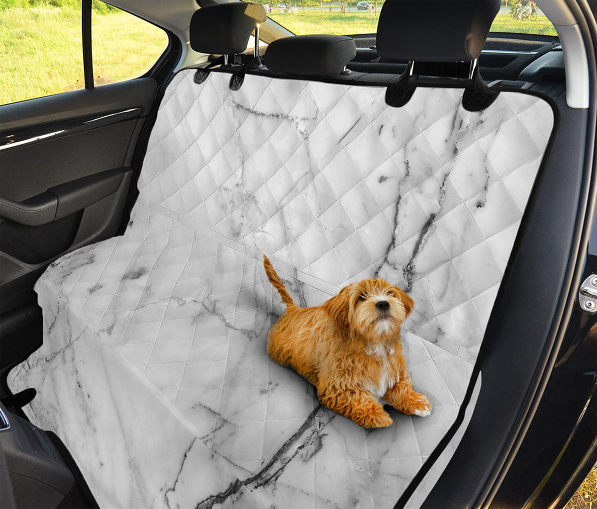 Grey Marble Stone Print Pet Car Back Seat Cover