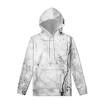Grey Marble Stone Print Pullover Hoodie