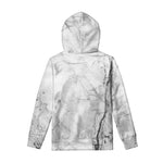 Grey Marble Stone Print Pullover Hoodie