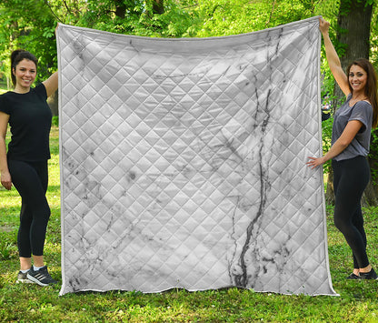 Grey Marble Stone Print Quilt