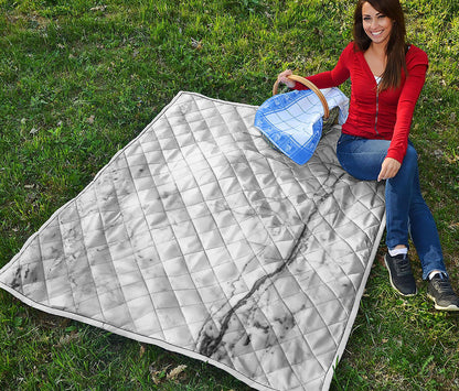 Grey Marble Stone Print Quilt