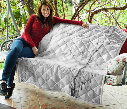 Grey Marble Stone Print Quilt