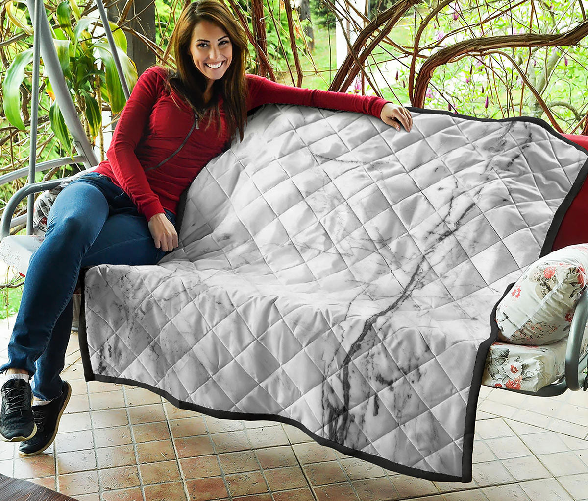Grey Marble Stone Print Quilt