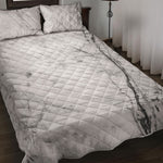 Grey Marble Stone Print Quilt Bed Set