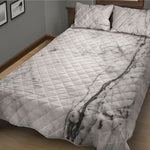 Grey Marble Stone Print Quilt Bed Set