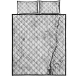 Grey Marble Stone Print Quilt Bed Set