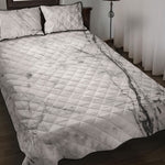 Grey Marble Stone Print Quilt Bed Set