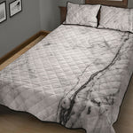 Grey Marble Stone Print Quilt Bed Set