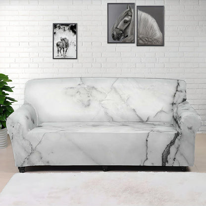 Grey Marble Stone Print Sofa Cover