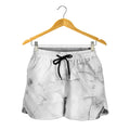 Grey Marble Stone Print Women's Shorts