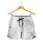 Grey Marble Stone Print Women's Shorts
