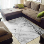 Grey Marble Texture Print Area Rug GearFrost