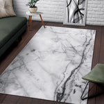 Grey Marble Texture Print Area Rug GearFrost