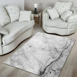 Grey Marble Texture Print Area Rug GearFrost