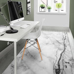 Grey Marble Texture Print Area Rug GearFrost