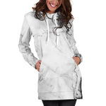Grey Marble Texture Print Hoodie Dress GearFrost