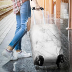 Grey Marble Texture Print Luggage Cover GearFrost