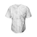 Grey Marble Stone Print Men's Baseball Jersey