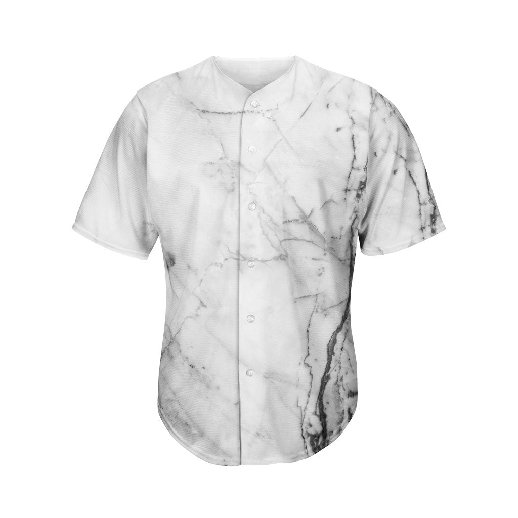 Grey Marble Texture Print Men's Baseball Jersey