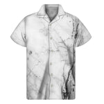 Grey Marble Texture Print Men's Short Sleeve Shirt