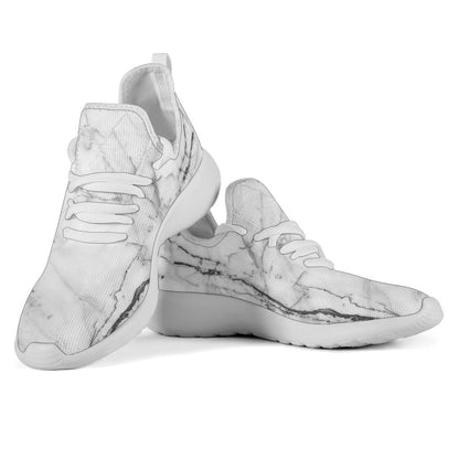 Grey Marble Texture Print Mesh Knit Shoes GearFrost