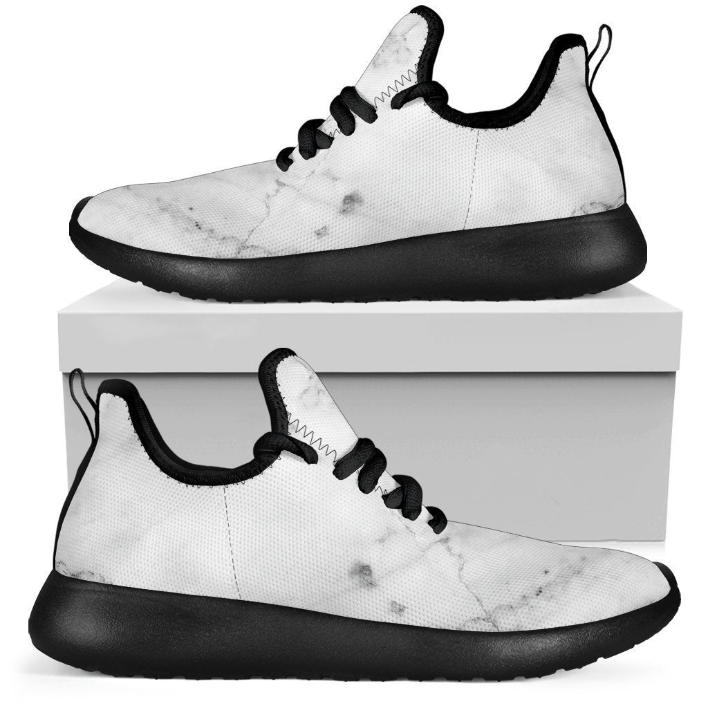 Grey Marble Texture Print Mesh Knit Shoes GearFrost