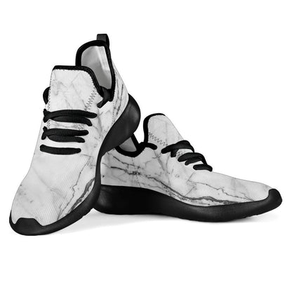 Grey Marble Texture Print Mesh Knit Shoes GearFrost
