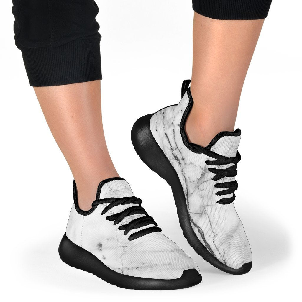 Grey Marble Texture Print Mesh Knit Shoes GearFrost