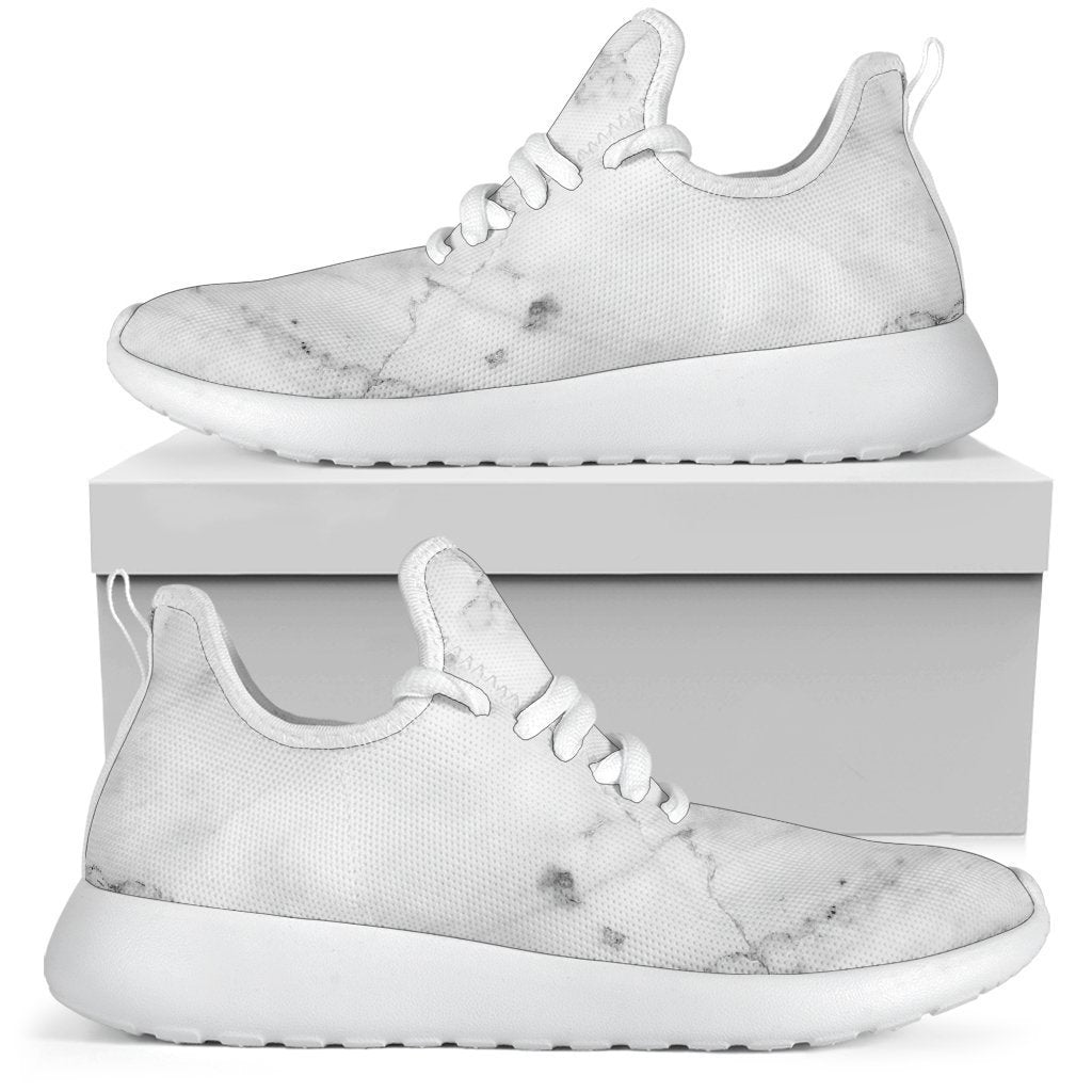 Grey Marble Texture Print Mesh Knit Shoes GearFrost