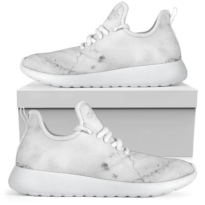 Grey Marble Texture Print Mesh Knit Shoes GearFrost