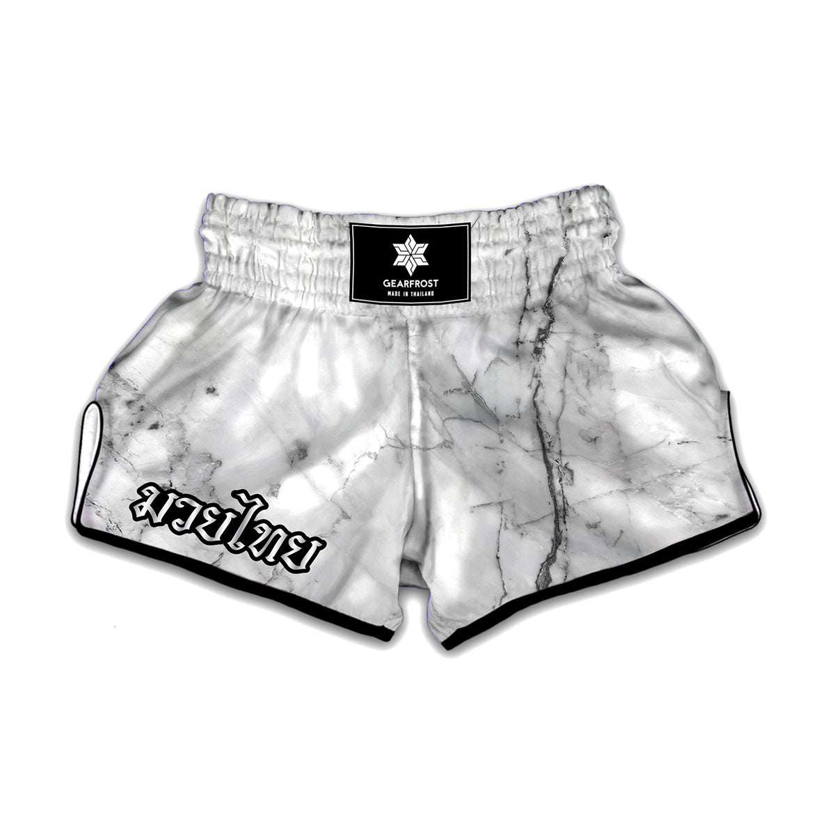 Grey Marble Texture Print Muay Thai Boxing Shorts