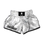 Grey Marble Texture Print Muay Thai Boxing Shorts