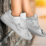 Grey Marble Texture Print Sport Shoes GearFrost