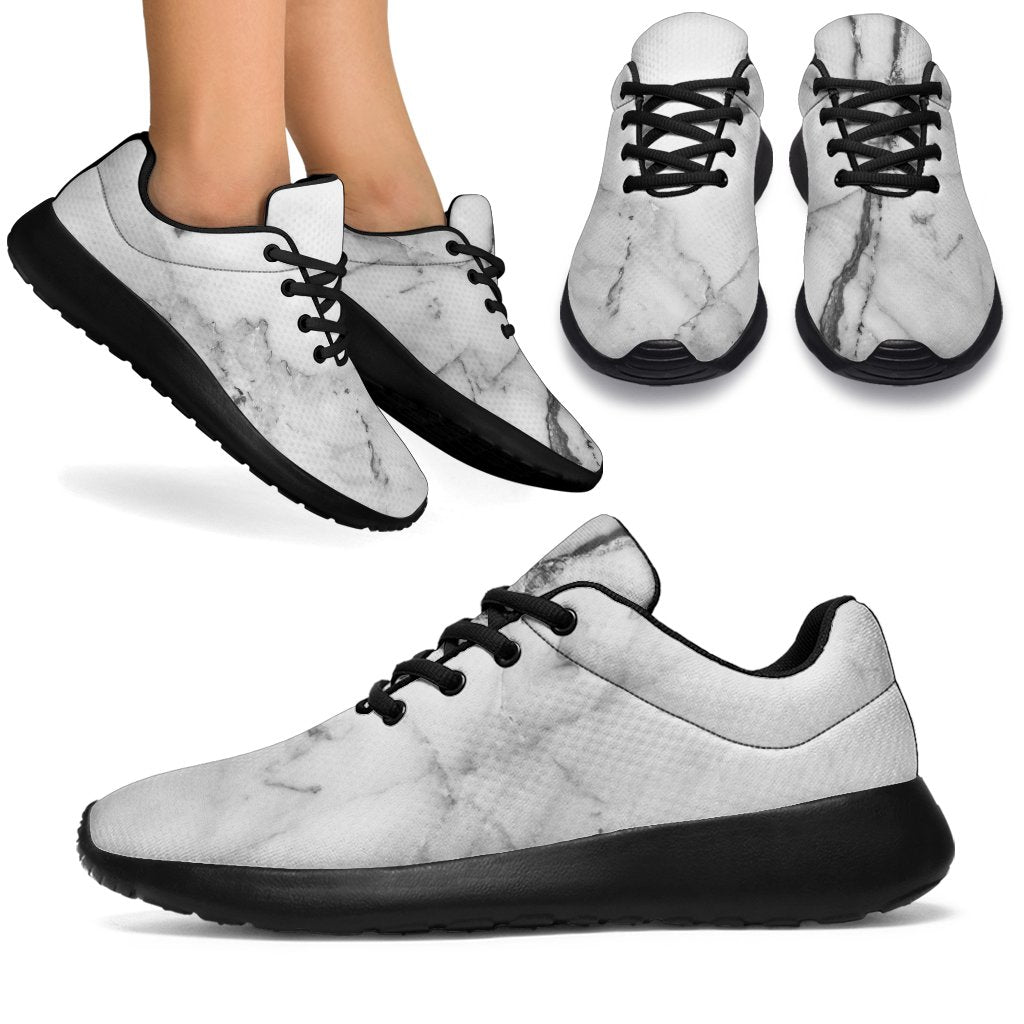 Grey Marble Texture Print Sport Shoes GearFrost