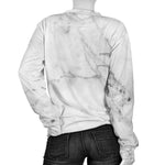 Grey Marble Texture Print Women's Crewneck Sweatshirt GearFrost