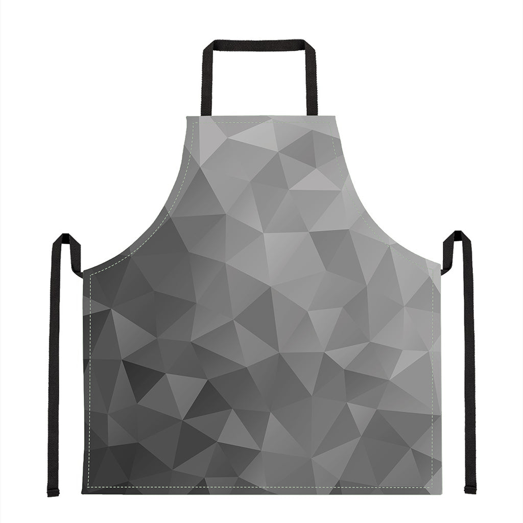 Grey Polygonal Geometric Print Apron