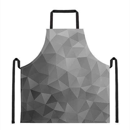 Grey Polygonal Geometric Print Apron