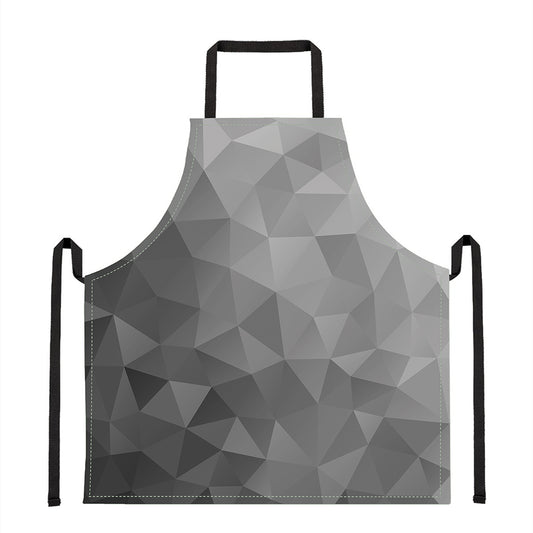 Grey Polygonal Geometric Print Apron