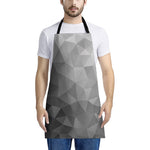 Grey Polygonal Geometric Print Apron
