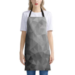 Grey Polygonal Geometric Print Apron