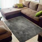 Grey Polygonal Geometric Print Area Rug