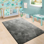 Grey Polygonal Geometric Print Area Rug