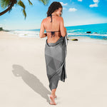 Grey Polygonal Geometric Print Beach Sarong Wrap