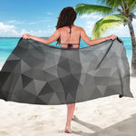 Grey Polygonal Geometric Print Beach Sarong Wrap